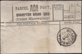 131607 1898-1915, PARCEL POST LABELS 'BRAMPTON BRIAN (QBB)/(Under Shrewsbury).