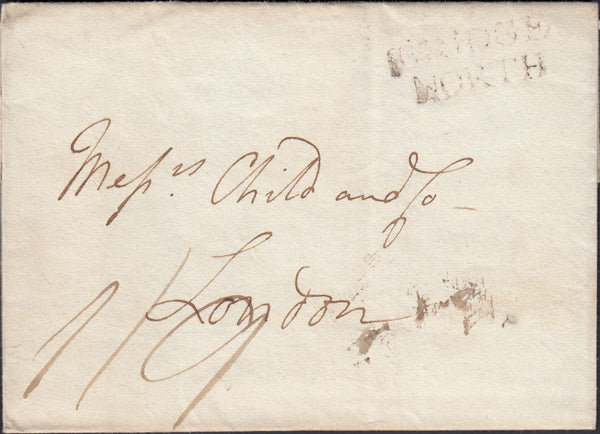 131640 1797 MAIL BRIDGNORTH TO LONDON WITH 'BRIDGE/NORTH' HAND STAMP (SH63).