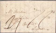 131654 1817 MAIL CATSTREE, NEAR BRIDGNORTH TO BATTLE WITH 'BRIDGNORTH/148' MILEAGE MARK (SH65).