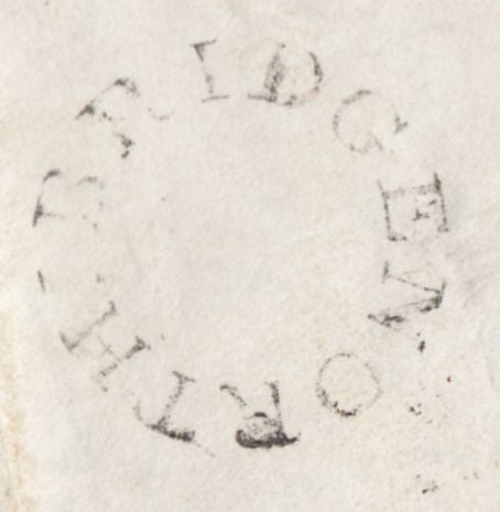 131662 1838 MAIL BIRMINGHAM TO MORVILLE, SHROPS RE-DIRECTED TO NEWTOWN, MONGOMERYSHIRE WITH 'BRIDGNORTH' UDC (SH77).