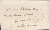 131672 1829 MAIL ROUGHTON, SHROPS TO LONDON WITH 'BRIDGNORTH/138' CIRCULAR MILEAGE MARK (SH73), USED ONE YEAR LATER THAN COUNTY CATALOGUE RECORDS.