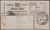 131686 1902-1930 'CHILDS ERCALL/(UNDER MARKET DRAYTON)' PARCEL POST LABELS AND 'CHILDS.ERCALL/MARKET DRAYTON' DATE STAMP.