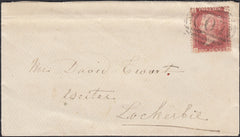 131702 1874 MAIL CHIRBURY, SHROPS TO LOCKERBIE WITH 1D PL.150 (SG43)(IA) CANCELLED 'C07' 3HOS NUMERAL OF CHIRBURY, FIRST DATE RECORDED USE.