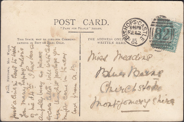 131714 1916-1918 POST CARDS WITH 'CHIRBURY' DOUBLE RING DATE STAMPS.