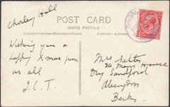 131718 1929 MAIL CHORLEY, SHROPS TO ABINGDON, BERKS WITH 'CHORLEY/BRIDGNORTH/SHROPSHIRE' RUBBER DATE STAMP.
