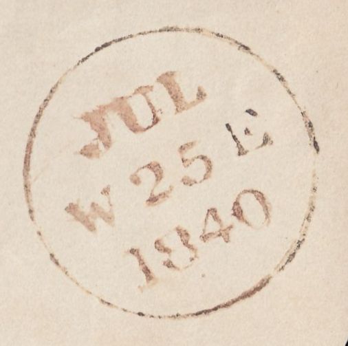 131741 1840 PIECE WITH 1D BLACK PL.1B (SG2)(OL) CANCELLED MALTESE CROSS OF HERMISTON IN MAGENTA (SPEC A1vd) AND 'HERMISTON/PENNY POST' HAND STAMP SAME SHADE.