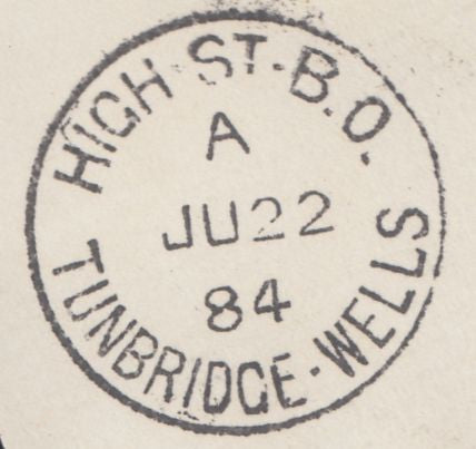 131761 1884 MOURNING ENVELOPE FROM GILBRALTAR TO TUNBRIDGE WELLS WITH 2½D LILAC CANCELLED 'GIBRALTAR/A26' DUPLEX.