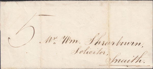 131795 1833 MAIL HOWDEN, EAST YORKS TO SNAITH WITH 'HOWDEN' HAND STAMP (YK1428).