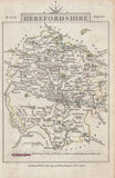 131862 1792 MAP OF HEREFORDSHIRE AND ON REVERSE HERTFORDSHIRE BY CARY.