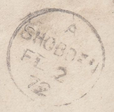 131876 1872 AND 1880 ENVELOPES WITH 'SHOBDON' DATE STAMPS.