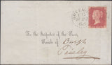131888 1863 'GREENOCK/163' DOTTED CIRCLE POST MARK TYPE 2 (RA36) ON MAIL TO PAISLEY.