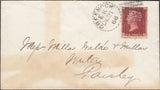 131896 1868 'GREENOCK/163' DOTTED CIRCLE POST MARK TYPE 2 (RA36) ON MAIL TO PAISLEY.