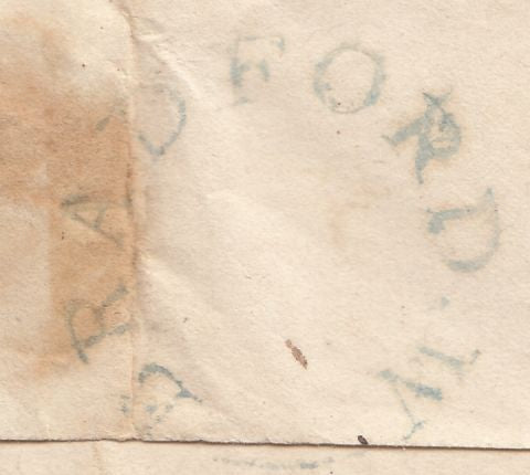 131948 1830 MAIL BRADFORD, WILTS TO CHIPPENHAM WITH 'BRADFORD.W' UDC, UNLISTED IN COUNTY CATALOGUE.