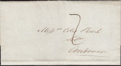 131953 1833 MAIL WARMINSTER TO ANDOVER WITH 'WARMINSTER' CIRCULAR HAND STAMP (WL777).