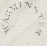 131953 1833 MAIL WARMINSTER TO ANDOVER WITH 'WARMINSTER' CIRCULAR HAND STAMP (WL777).