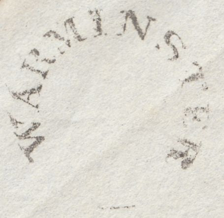 131953 1833 MAIL WARMINSTER TO ANDOVER WITH 'WARMINSTER' CIRCULAR HAND STAMP (WL777).
