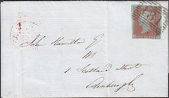 132137 1851 MAIL USED IN EDINBURGH WITH 1D PL.111 (SG8)(BD).