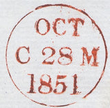 132137 1851 MAIL USED IN EDINBURGH WITH 1D PL.111 (SG8)(BD).