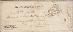 132209 1820 'ON HIS MAJESTY'S SERVICE/WAR-OFFICE' MAIL LONDON TO DUBLIN WITH LETTER.