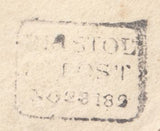 132221 1829 MAIL CLIFTON, BRISTOL TO EXETER WITH DISTINCTIVE SMALL TYPE 'BRISTOL/PY POST/DATE' BOXED HAND STAMP (BS146).