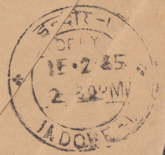 132434 1965 AIR MAIL UK TO INDORE, INDIA WITH 2/6 CASTLE.