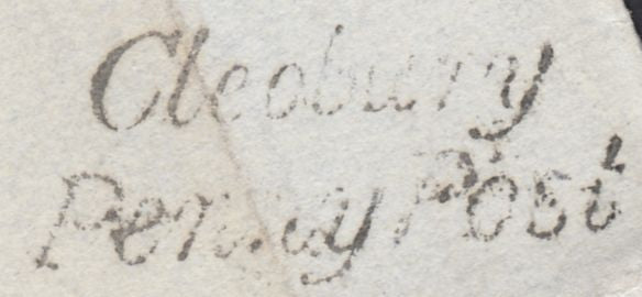 132488 1841 WRAPPER CLEOBURY MORTIMER, SHROPSHIRE TO BEWDLEY WITH 'CLEOBURY/PENNY POST' HAND STAMP (SH114).