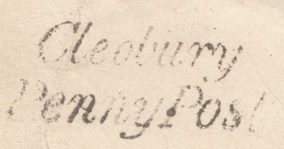 132489 1841 MAIL CLEOBURY MORTIMER, SHROPSHIRE TO BEWDLEY WITH 'CLEOBURY/PENNY POST' HAND STAMP (SH114).