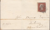 132491 1843 MAIL CLEOBURY MORTIMER, SHROPSHIRE TO TENBURY WITH 'CLEOBURY/'PENNY POST' HAND STAMP (SH114).