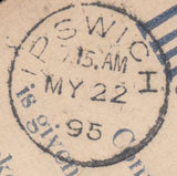 132536 1895 REGISTERED MAIL CLEVEDON, SOMERSET TO 'WHITFIELD KING' STAMP DEALERS OF IPSWICH.