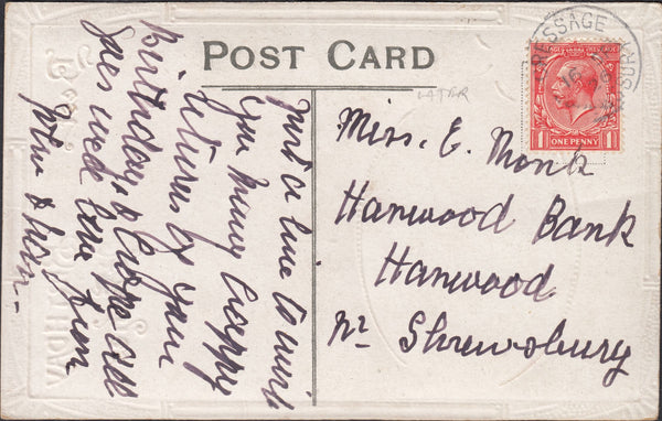 132554 1922-1926 POST CARDS  WITH 'CRESSAGE/SHREWSBURY' CANCELLATIONS (2 ITEMS).