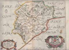 132582 1673 MAP OF RUTLAND BY RICHARD BLOME.