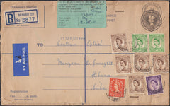 132586 1956 REGISTERED AIR MAIL SLOUGH, BERKS TO CUBA WITH WILDINGS.