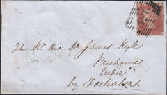 132763 1853 MAIL TOMINTOUL, BANFFSHIRE TO FOCHABERS WITH 'TOMINTOUL' CIRCULAR SCOTS LOCAL HAND STAMP TYPE C1.