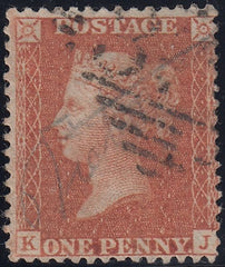 133053 1856 DIE 2 1D PL.43 ORANGE-BROWN ON BLUED PAPER (SG33), IRISH CANCELLATION.