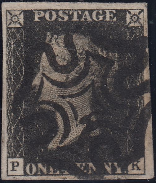 133078 1840-41 MATCHED PAIR 1D BLACK PL.8 (SG2) AND 1D RED (SG7) LETTERED PK.