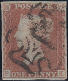 133078 1840-41 MATCHED PAIR 1D BLACK PL.8 (SG2) AND 1D RED (SG7) LETTERED PK.
