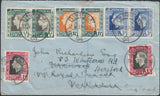 133165 1937 KGVI SOUTH AFRICA CORONATION ISSUE DURBAN TO HEREFORD WITH 'REGISTERED/HEREFORD STATION' DATE STAMP.