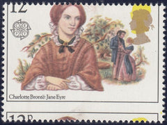 133235 1980 12P FAMOUS AUTHORESSES (CHARLOTTE BRONTE JANE EYRE)(SG1125) PERFORATION AND COLOUR SHIFT.