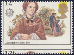 133237 1980 12P FAMOUS AUTHORESSES (CHARLOTTE BRONTE JANE EYRE)(SG1125) PERFORATION AND COLOUR SHIFT.