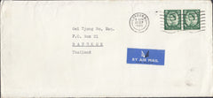 133293 1965 AIR MAIL LONDON TO BANGKOK, THAILAND WITH 1/3 WILDINGS X 2.