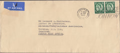 133296 1955 AIR MAIL LONDON TO CAMEROON, WEST AFRICA WITH 1/3 WILDING X 2.
