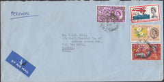 133297 1963 AIR MAIL LONDON TO KENYA WITH MIXED COMMEMORATIVE FRANKING.