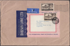 133303 1966 AIR MAIL LONDON TO ARGENTINA WITH 2/6 CASTLE X 2.