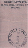 133303 1966 AIR MAIL LONDON TO ARGENTINA WITH 2/6 CASTLE X 2.