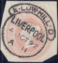 133400 1856-1894 LIVERPOOL CANCELLATIONS INCLUDING 'LIVERPOOL/REGISTERED' SPOON ON PIECE.