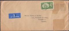 133433 1955 AIR MAIL LONDON TO TORONTO WITH KGVI 2/6 (SG509).