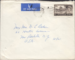 133441 1965 AIR MAIL LONDON TO NEW YORK WITH 2/6 CASTLE.