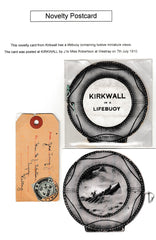 133486 1911 NOVELTY POST CARD 'KIRKWALL IN A LIFEBUOY' FROM KIRKWALL TO WESTRAY.