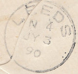 133904 1890 PENNY POSTAGE JUBILEE, MAIL FROM SOUTH KENSINGTON EXHIBITION TO LEEDS WITH 5D JUBILEE (SG207a) SOUTH KENSINGTON HAND STAMP.