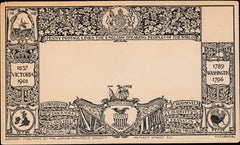 133998 1908 'PENNY POSTAGE LINKS THE ENGLISH SPEAKING PEOPLES OF THE WORLD' UNUSED EXAMPLE OF THIS ILLUSTRATED ENVELOPE.